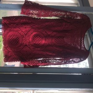 Burgundy crochet dress